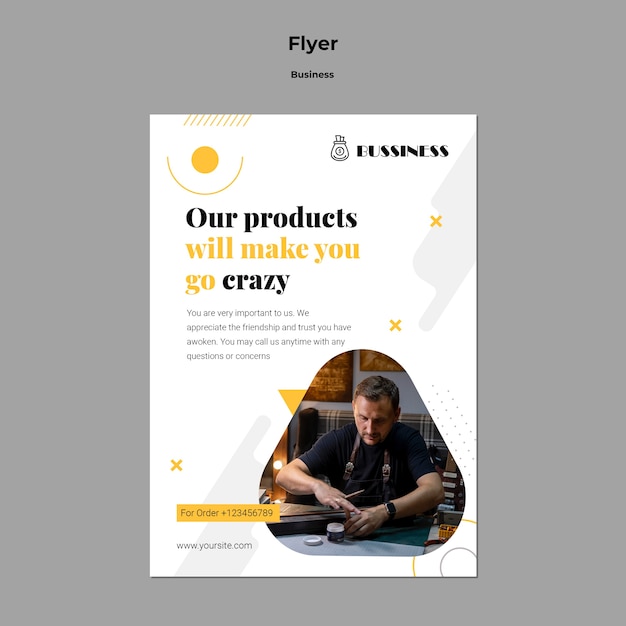 Free PSD flat design flyer business template