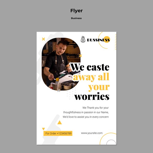 Flat design flyer business template