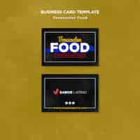 Free PSD flat design food festival business card