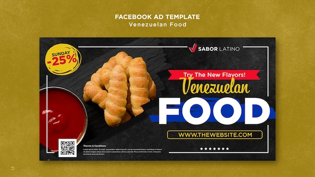 Free PSD flat design food festival facebook template