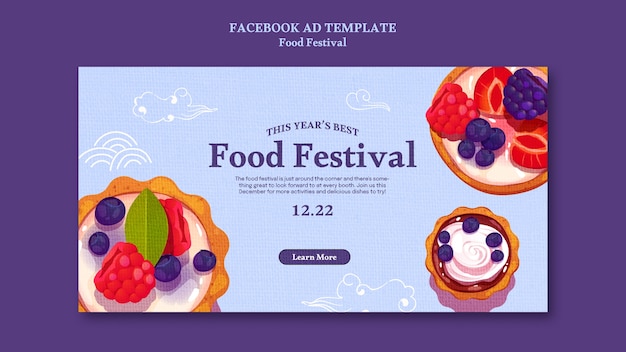 Flat design food festival template