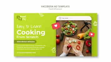 Free PSD flat design food influencer facebook ad template