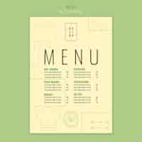 Free PSD flat design food restaurant menu template