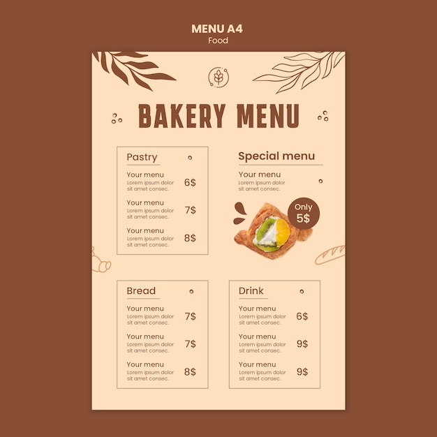 Flat design food template design