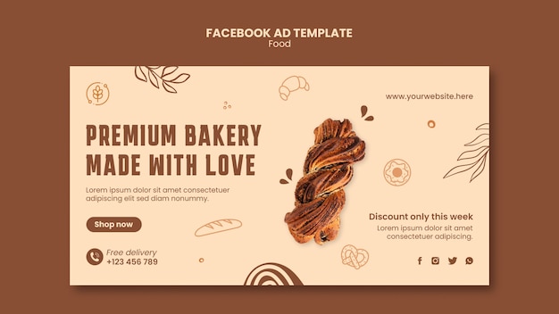 Free PSD flat design food template design