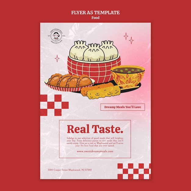 Free PSD flat design food template