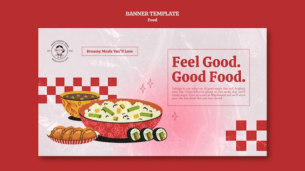 Free PSD flat design food template