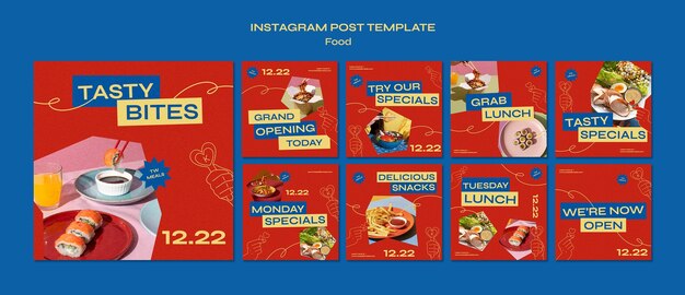 Flat design food template