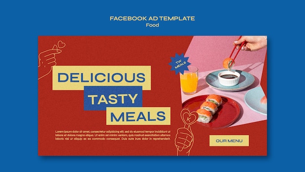 Free PSD flat design food template