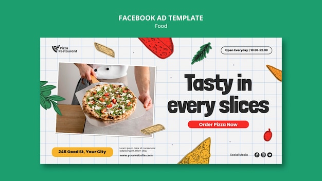 Free PSD flat design food template