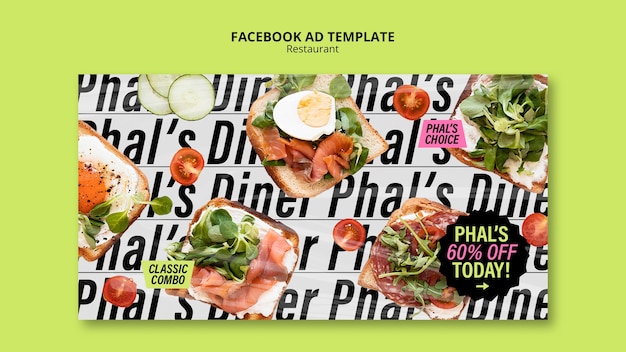 Free PSD flat design food template