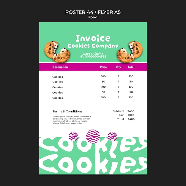 Flat design food template