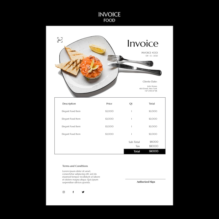 Free PSD flat design food template