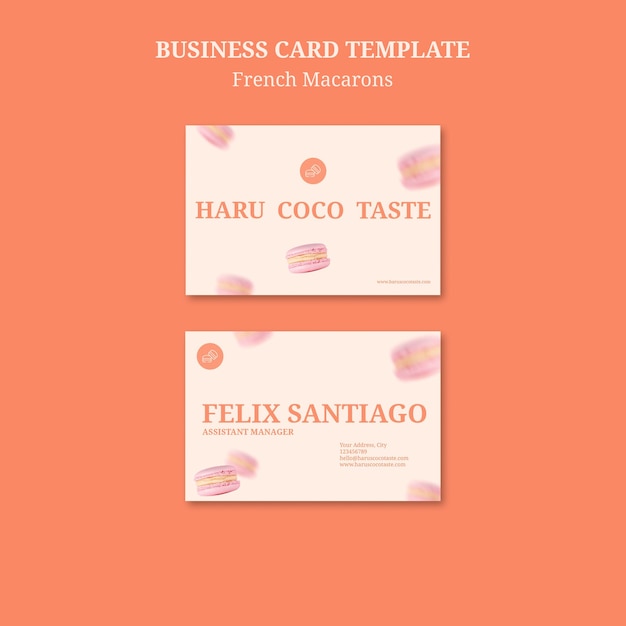 Free PSD flat design french macaroons template