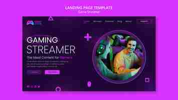 Free PSD flat design gamer streamer template