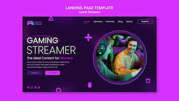 Free PSD flat design gamer streamer template