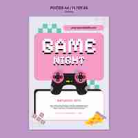 Free PSD flat design gaming poster template