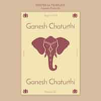 Free PSD flat design ganesh chaturthi template