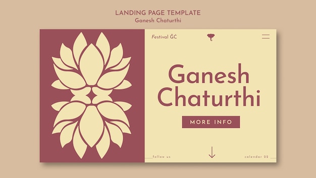 PSD gratuito modello di design piatto ganesh chaturthi