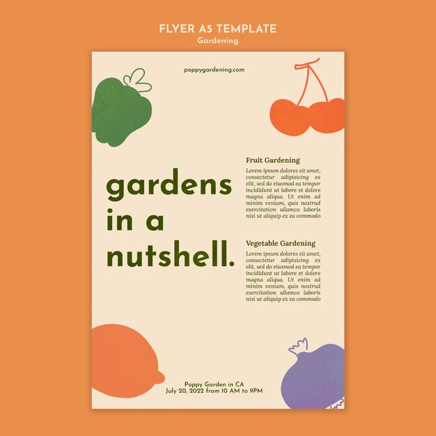 flat design gardening template