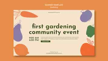 Free PSD flat design gardening template