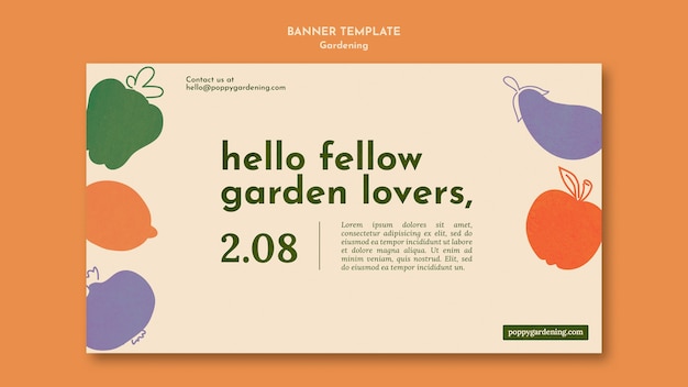 flat design gardening template