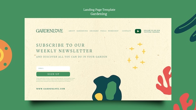 flat design gardening template