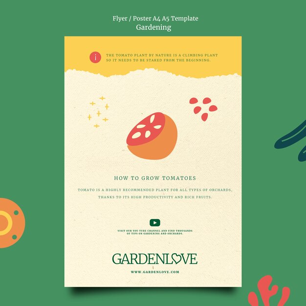 Flat design gardening template