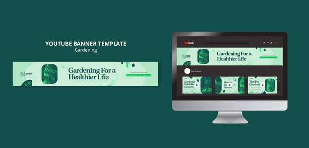 Flat design gardening template