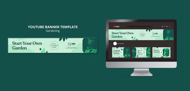 Flat design gardening template