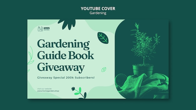 Free PSD flat design gardening template