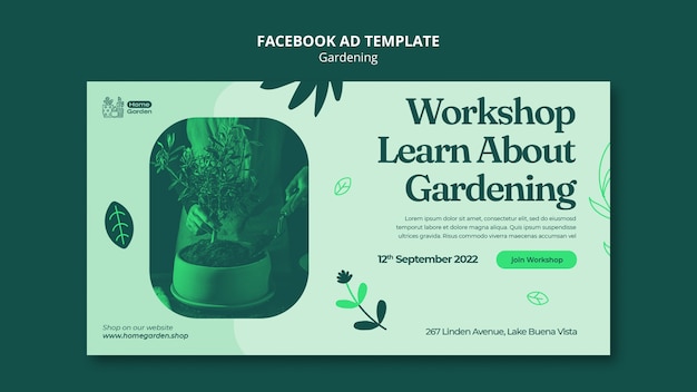 Flat design gardening template