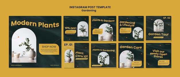 PSD gratuito modello di giardinaggio design piatto