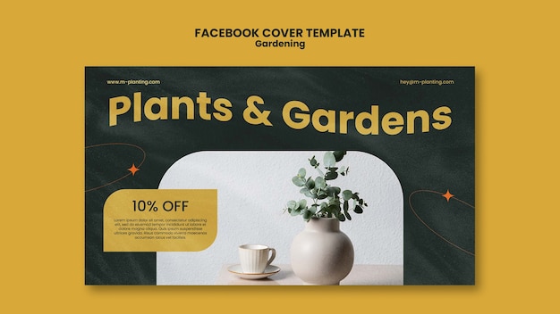 PSD gratuito modello di giardinaggio design piatto