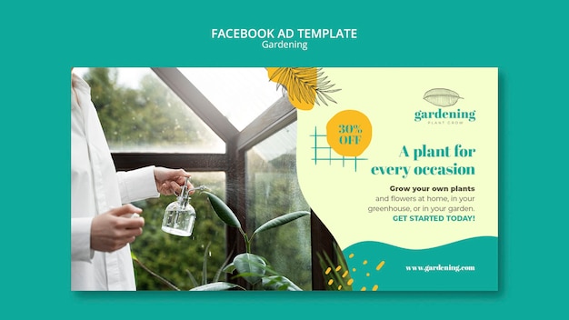 Flat design gardening template