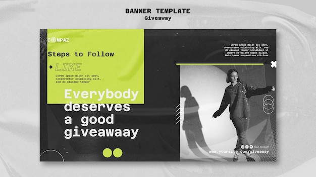 Flat design giveaway template