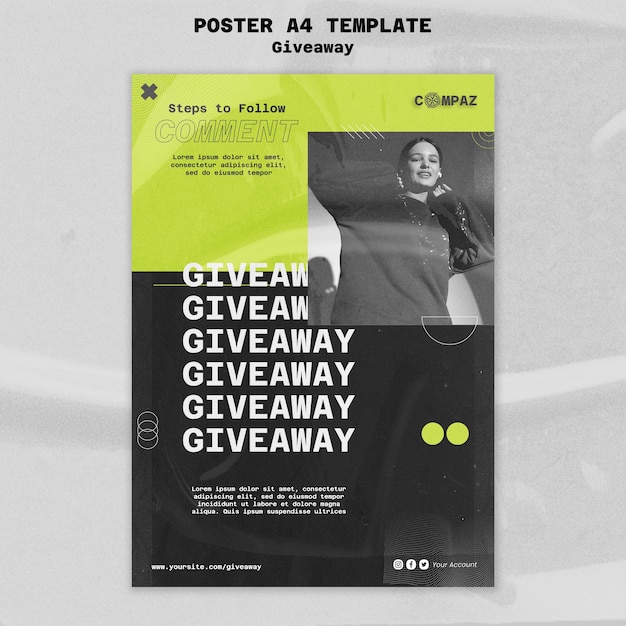 Flat design giveaway template