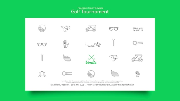 Flat design  golf tournament template design