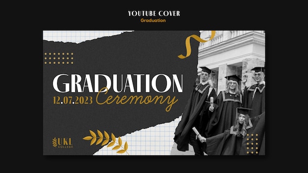 Free PSD flat design graduation template design