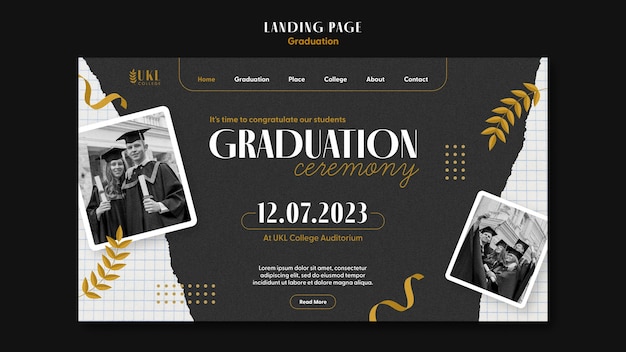 PSD gratuito disegno del modello di laurea design piatto