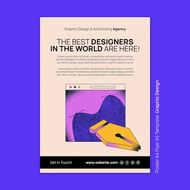 Free PSD flat design graphic design template