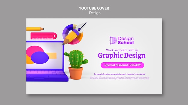 Free PSD flat design graphic design template