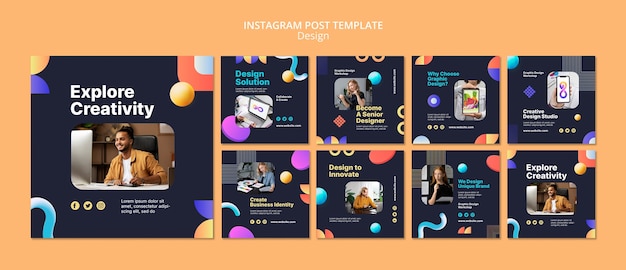 Flat design graphic design template