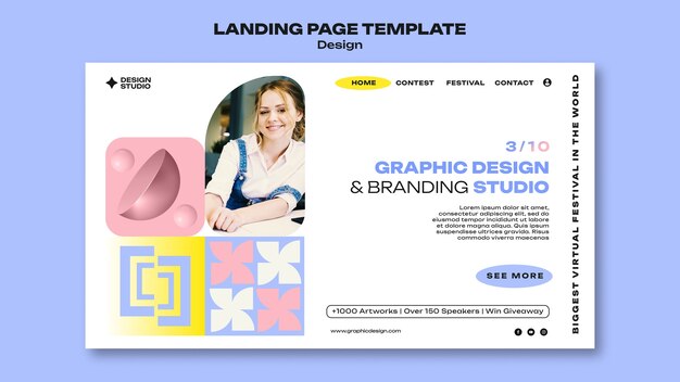 Flat design graphic template