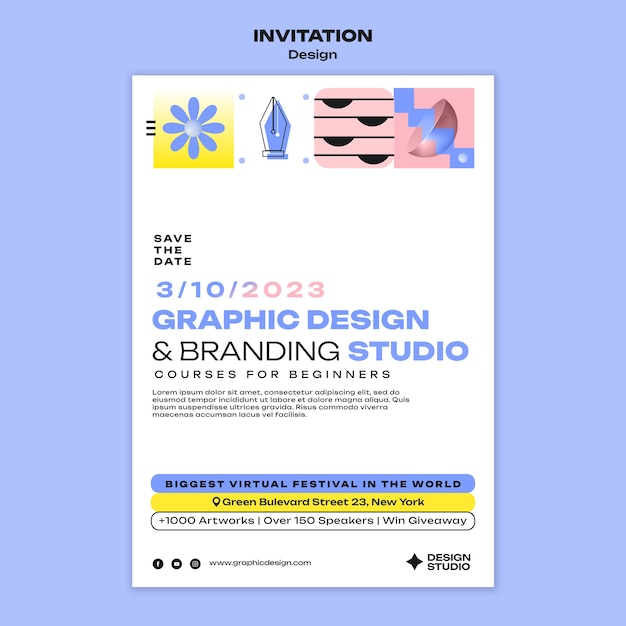 Flat design graphic template
