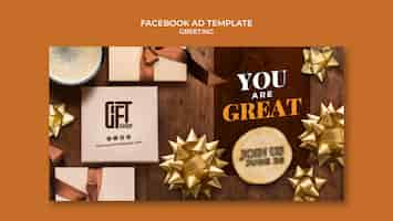 Free PSD flat design greetings template