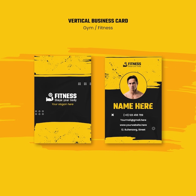 Flat design gym template