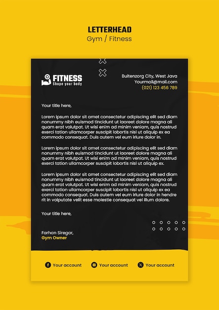Flat design gym template