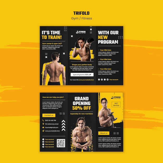 Flat design gym template