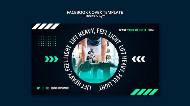フラットデザインジムトレーニングfacebookカバーテンプレート